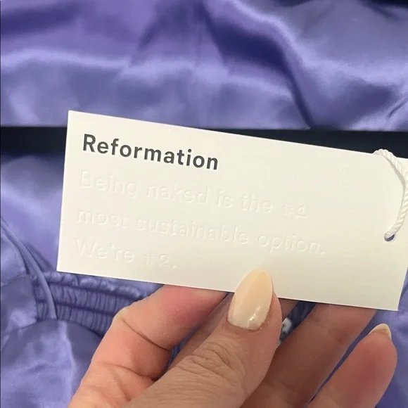 NWT Reformation Marguerite Silk Dress in Jacaranda - Picture 10 of 11